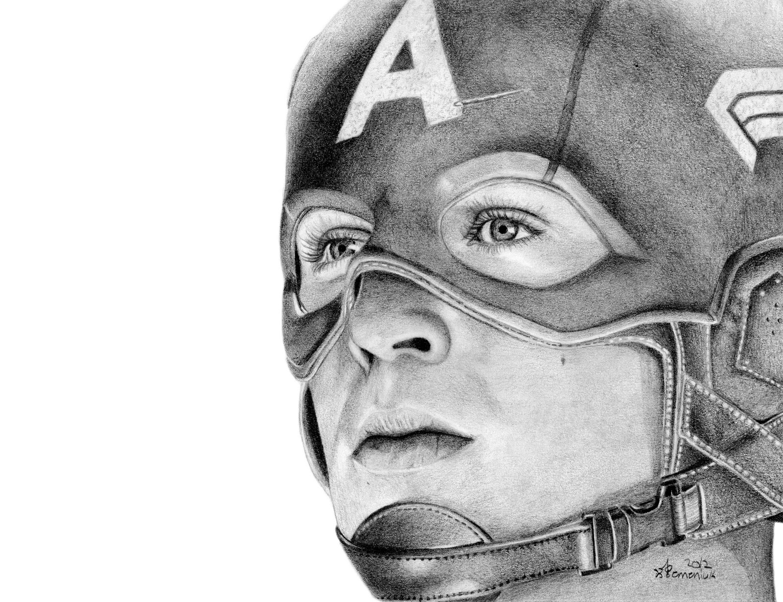 Капитан Америка рисунок голова
